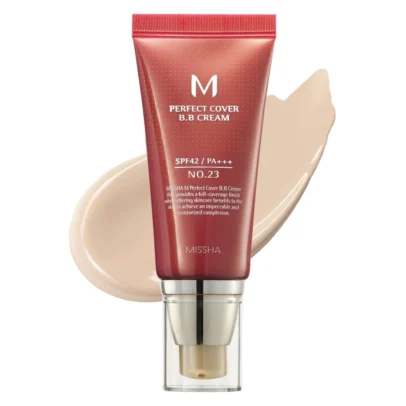 MISSHA - M Perfect Cover BB Cream SPF42 PA+++ #23 Natural Beige <br/> بي بي كريم بتغطية مثالية وحماية من الشمس