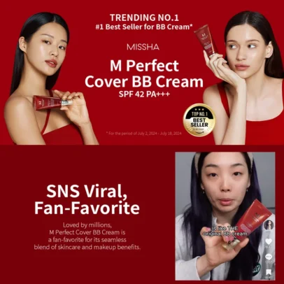 La MISSHA M Perfect Cover BB Cream SPF42 offre une couvrance naturelle, hydrate la peau et protège des UV. Commandez maintenant au meilleur prix en Algérie, produits coréens originaux.