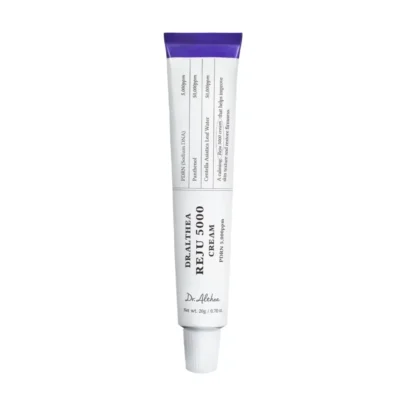 Crème hydratante Dr. Althea PDRN Reju 5000 Cream enrichie en PDRN, centella asiatica et acide hyaluronique pour réparer, apaiser et hydrater intensément la peau. Idéale pour peaux sensibles, irritées ou déshydratées. Améliore l’élasticité et renforce la barrière cutanée. Prix Algérie, commandez maintenant au meilleur prix des produits coréens originaux.