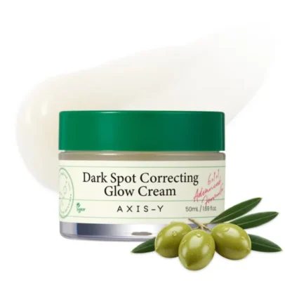 Crème éclaircissante AXIS-Y Dark Spot Correcting Glow Cream pour réduire les taches pigmentaires et unifier le teint. Enrichie en niacinamide, alpha-arbutine, vitamine C, céramides et acide hyaluronique pour hydrater, apaiser et illuminer la peau. Convient aux peaux sensibles. Prix Algérie, commandez maintenant au meilleur prix des produits coréens originaux.
