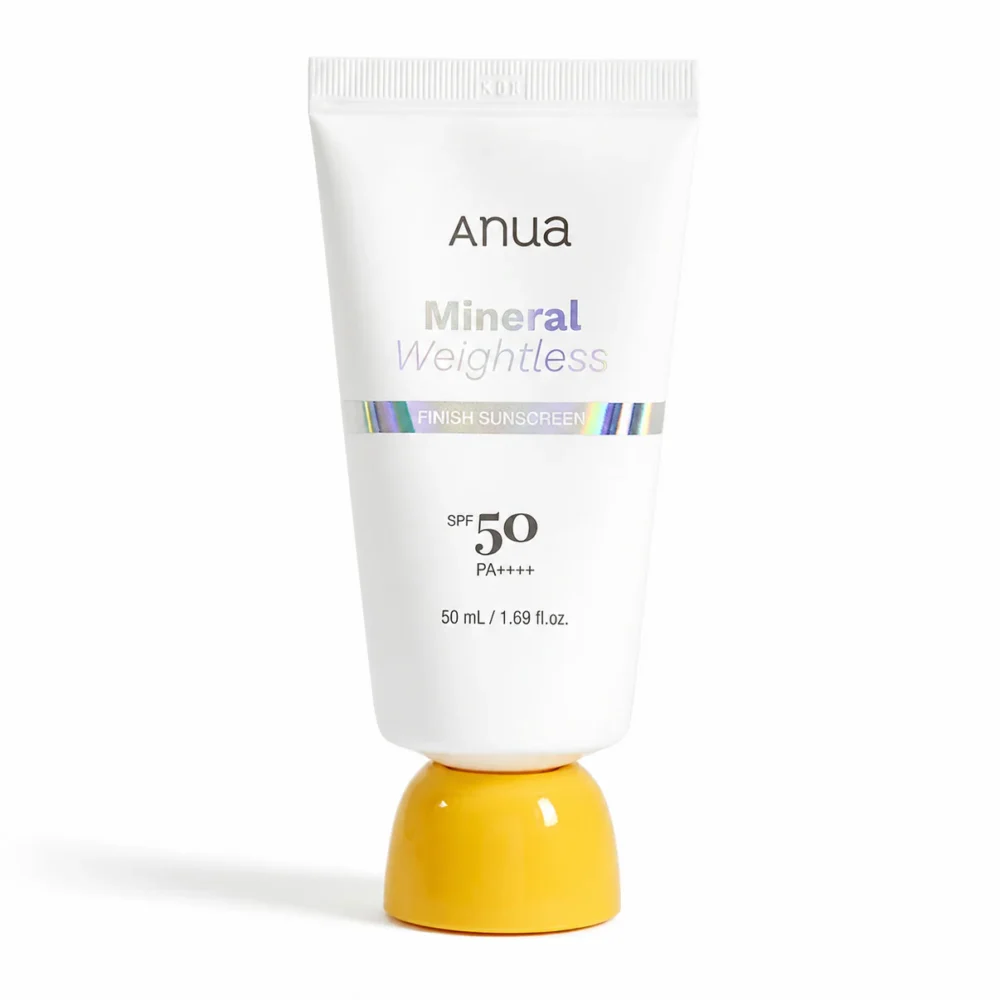 Anua Mineral Weightless Finish Sunscreen SPF50+ PA++++ | واقي شمس فيزيائي خفيف بلمسة طبيعية