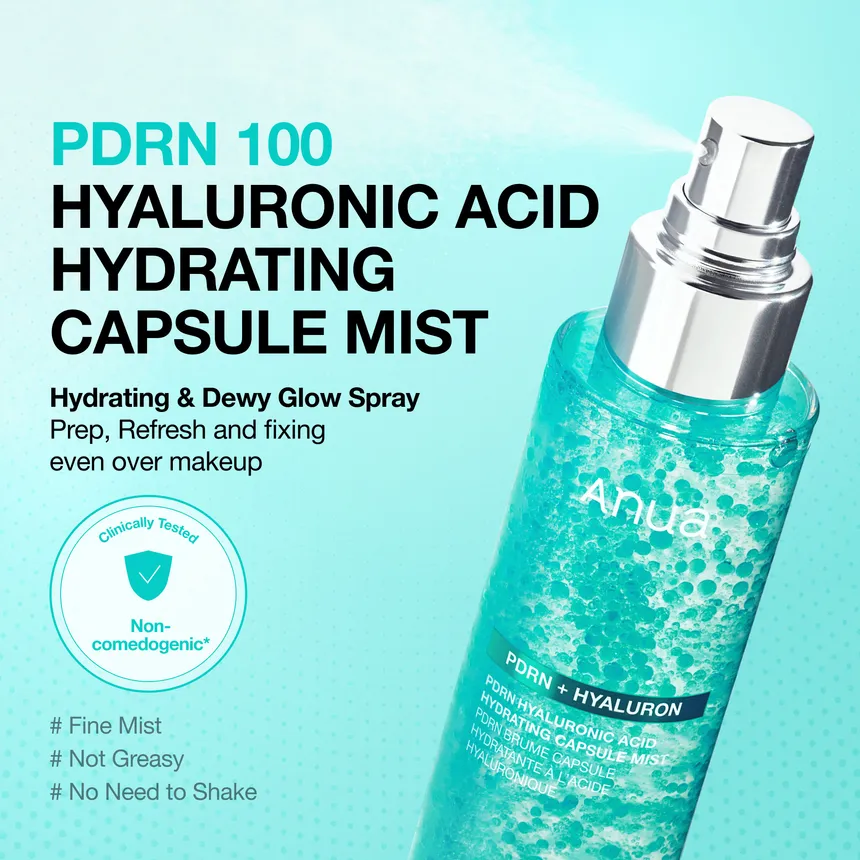 Anua - PDRN Hyaluronic Acid Hydrating Capsule Mist 100 ml | بخاخ PDRN بحمض الهيالورونيك لترطيب البشرة وإشراقتها الزجاجية - الصورة 3