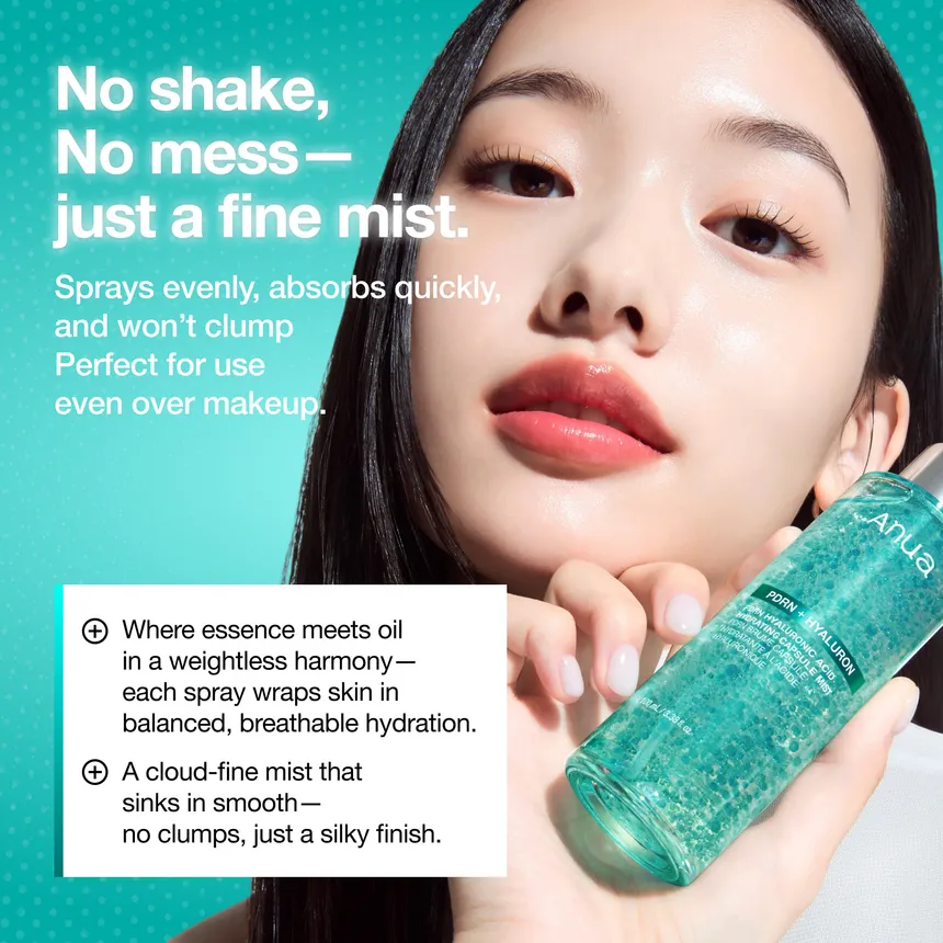 Anua - PDRN Hyaluronic Acid Hydrating Capsule Mist 100 ml | بخاخ PDRN بحمض الهيالورونيك لترطيب البشرة وإشراقتها الزجاجية - الصورة 5