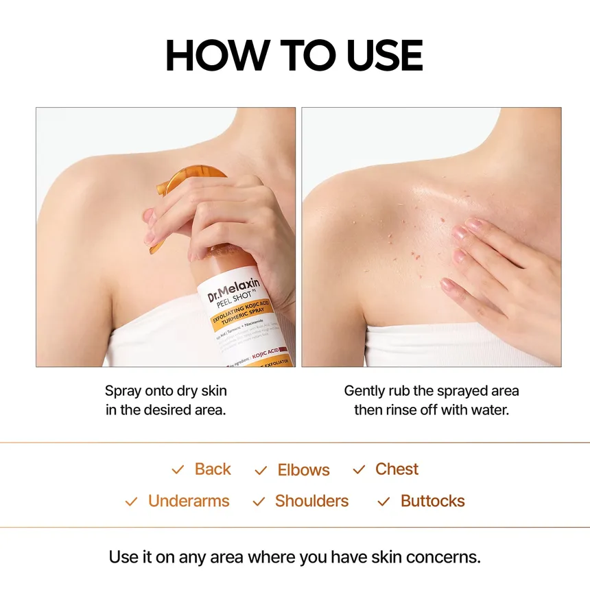 Dr Melaxin - Peel Shot Exfoliating Kojic Acid Turmeric Spray 200ml Prix Algérie