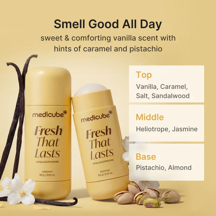 Medicube - Kojic Acid Brightening Deodorant (Vanilla & Pistachio) | مزيل عرق لتفتيح منطقة الإبطين برائحة الفانيلا والفستق - الصورة 4