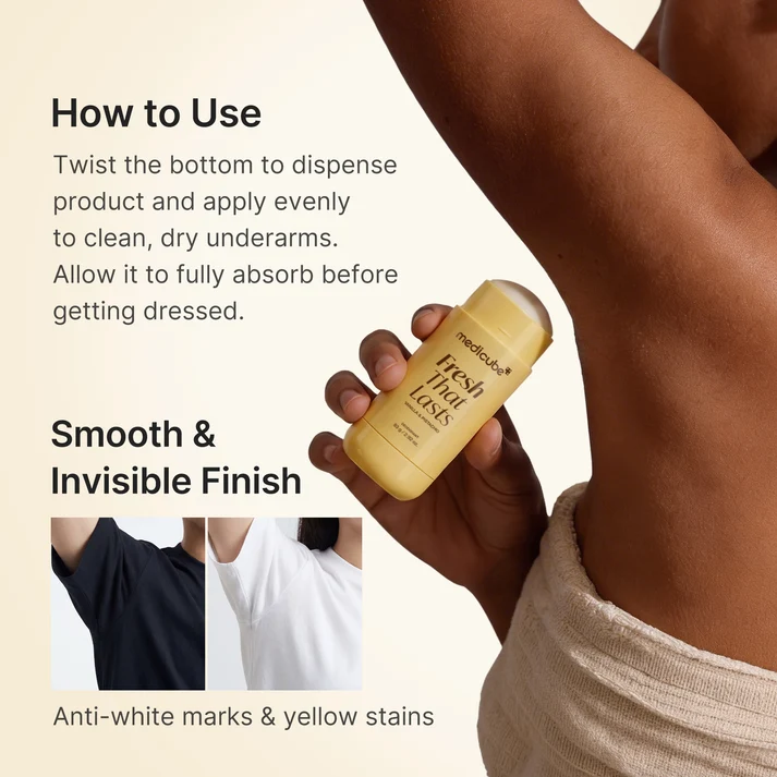 Medicube - Kojic Acid Brightening Deodorant (Vanilla & Pistachio) | مزيل عرق لتفتيح منطقة الإبطين برائحة الفانيلا والفستق - الصورة 6